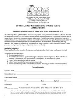 Dr. William Lascheid Memorial Scholarship for Medical Students