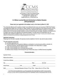 Dr. William Lascheid Memorial Scholarship for Medical Students