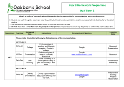 Homework Programme Year 8 - Oakbank School, Keighley
