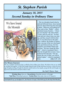 January 4 - St. Stephen Catholic Parish