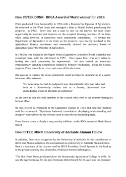 Hon. Peter Dunn - The University of Adelaide