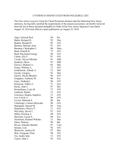 2014 Reinstatement List as of 12/29/2014