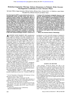 Homoharringtonine Therapy Induces Responses in