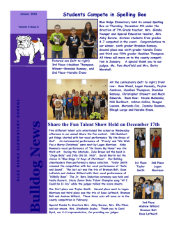 January Newsletter - Blue Ridge Elementary