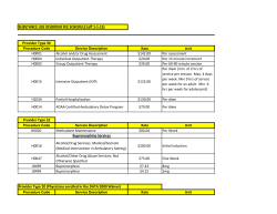 SUBSTANCE USE DISORDER FEE SCHEDULE (eff 1-1