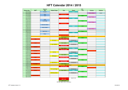 HFT Calendar 2014 / 2015