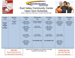 East Valley Community Center Open Gym Schedule