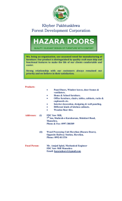 HAZARA DOORS - Forest Development Corporation, Khyber