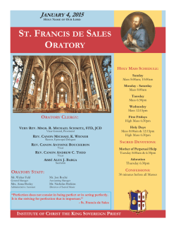 January 4, 2015 - Institute of Christ the King Sovereign Priest