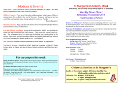 Weekly News Sheet 21 December 2014