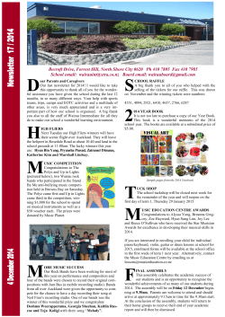 Newsletter Number 17 - Wairau Intermediate School
