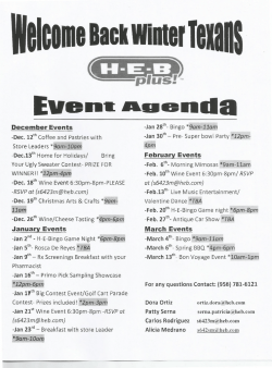 HEB Welcome Back Winter Texans Event Schedule
