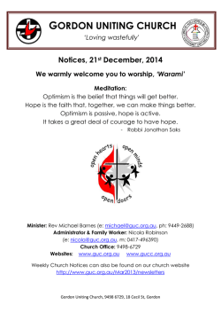 14 12 21 Notices - Gordon Uniting Church