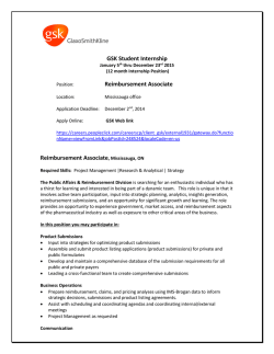 GSK Student Internship Reimbursement Associate Reimbursement