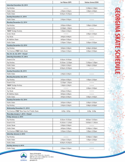 2014-2015 Holiday Skating Schedule