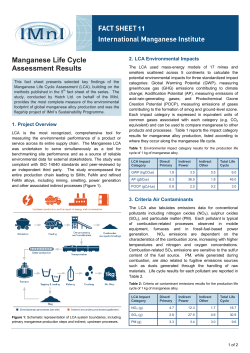 Manganese Life Cycle Assessment Results