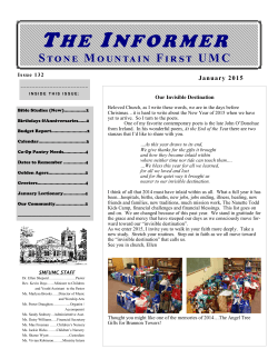 Newsletter – January 2015 - Stone Mountain United Methodist Church