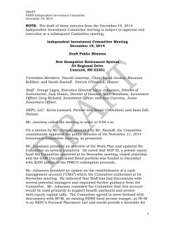 Independent Investment Committee Minutes - December 2014