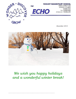Dec 2014 ECHO - Summit Elementary