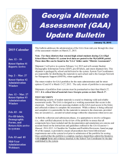 GAA Update Bulletin, January 2015