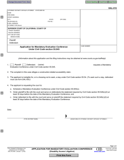 DAL-015 Application for Mandatory Evaluiation Conference
