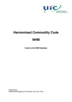 Harmonised Commodity Code NHM