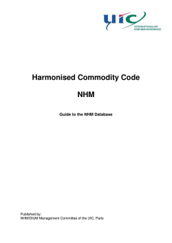 Harmonised Commodity Code NHM