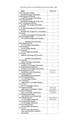 JUDGES LEAVE IN THE MONTH OF JANUARY, 2015 - e