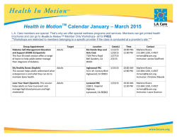 Health in Motion Calendar January &ndash; March 2015