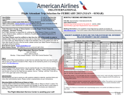 IMA INTERNATIONAL Flight Attendant Trip Selection