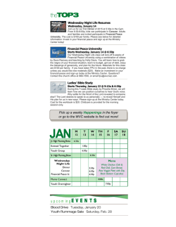 January 12-18, 2015 - West Valley Church