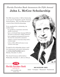 John L. McGee Scholarship