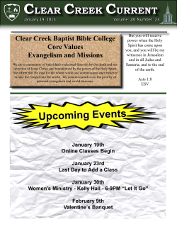 Upcoming Events - Clear Creek Baptist Bible College