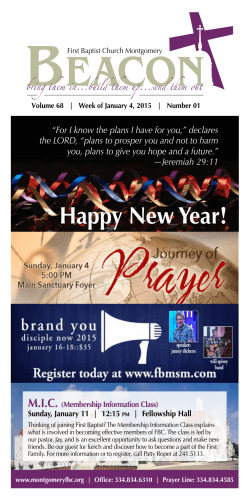 January 4, 2015 - First Baptist Church of Montgomery