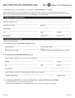 BMO FUNDS ROTH IRA CONVERSION FORM