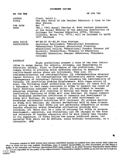 DOCUMENT RESUME ED 134 566 SP 010 750 AUTHOR Clark