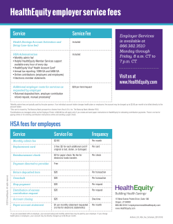 (2015 HSA) Service Fees