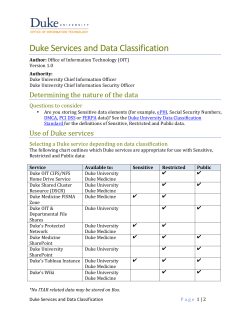 Duke Services and Data Classification