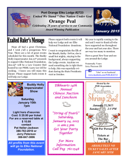 january er message - Port Orange Elks Lodge # 2723
