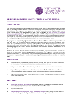 linking policy-making with policy analysis in mena