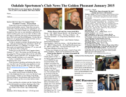 January 2015 - oakdale sportsmens club