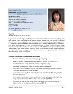 Staff Profile - Yong Loo Lin School of Medicine