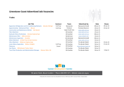 Limestone Coast Advertised Job Vacancies - CDC