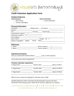 Youth Volunteer Application Form