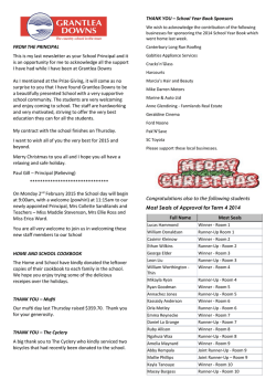 Newsletter - 16 December 2014