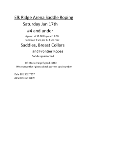Elk Ridge Arena Saddle Roping Saturday Jan 17th
