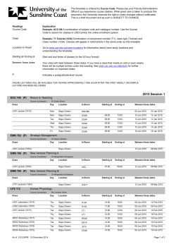 University Timetable, Session 1, 2015 (PDF 102B)