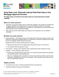 Early Rate-Lock (ERL)