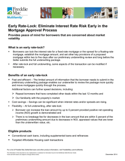 Early Rate-Lock (ERL)