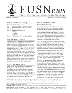 FUSNews - First Unitarian Society in Newton